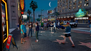 Los Santos is packed densely with pedestrians (even if many of them are walking stereotypes). 