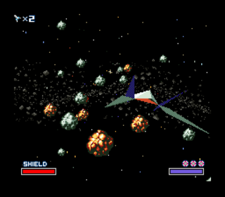 Polygonal asteroids was just a bit to much for the FX chip. So they had to go with 2D sprites.