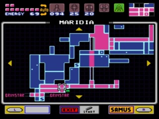Super Metroid in-game map screenshot.
