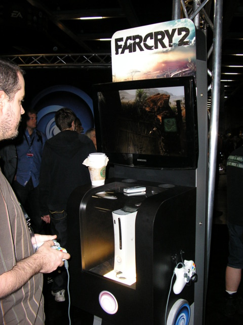 Far cry 2 They just set it up, its playing off a 360 Dev box. Clint Hawking, Creative Director of Far Cry 2
