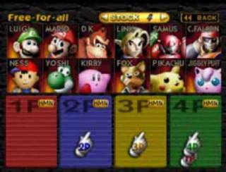 The character selection screen. 