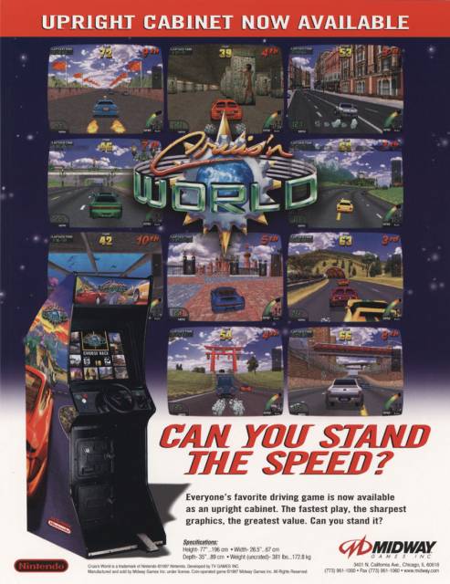 Part 2: Cruis'n World (image from arcadeflyers.com)