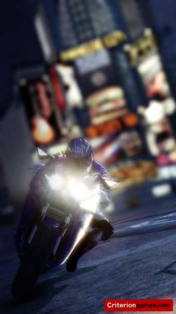 In-game shot of a bike at night