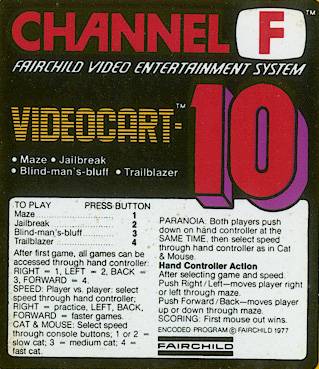 Videocart-10: Maze, Cat and Mouse