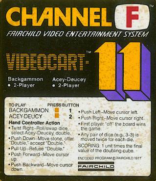 Videocart-11: Backgammon, Acey-Duecy
