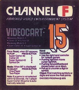 Videocart-15: Memory Match