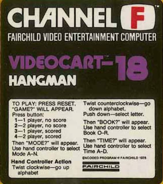 Videocart-18: Hangman