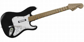  Rock Band's iconic Fender controller.