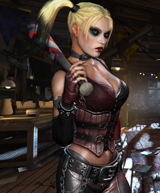 Harley's outfit in Arkham City, reflecting her more militant attitude.