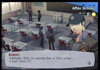 Junpei makes friends with the main character at the beginning, and all throughout the game.