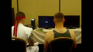 Ryu and Guile playing Street Fighter...