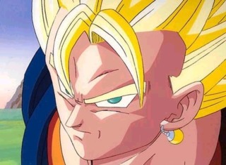 The strongest Z fighter in DBZ, Vegito is Goku and Vegeta fused together with the Potara Earrings.