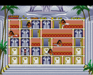Some hotels in the game feature comical themes, such as a casino-style hotel with Elvis-impersonator Goombas.