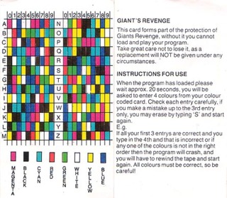  The copy protection for Giant's Revenge.