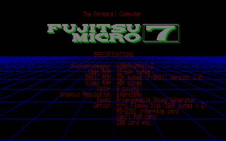 The demo screen for the FM-7