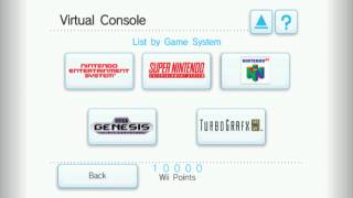 The Wii Virtual Console Menu