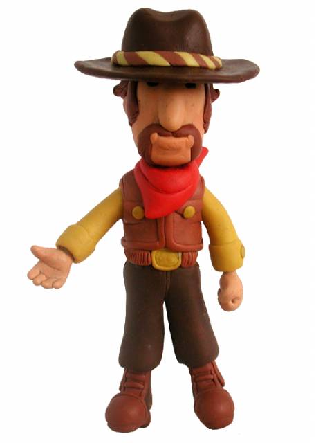 A promotional image; clay figure of Flint.