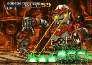 One of the series' many large, powerful bosses (this particular one being from Metal Slug 3)
