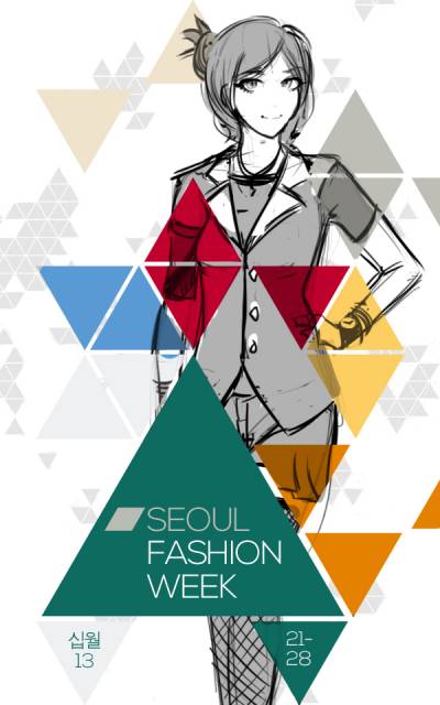 Thumbnail (very rough design) for the Seoul Fashion Week project.