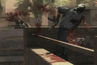 The game's signature dismemberment and gore effects in action.