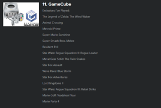 Check out Splitterguy's list and comment if you think they ranked teh GameCube too low or too high.