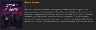 Gone Home is a good game. You heard it here first!