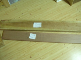 Black cherry & Santos Mahogany which will be used for the neck-thru & fretboard