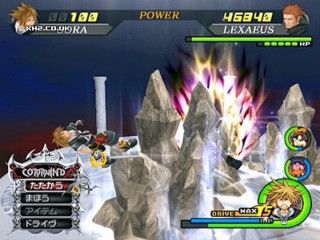 Sora's battle with the powerful Lexaeus in Kingdom Hearts II Final Mix 