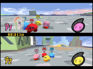 Four players playing in system link mode.