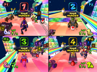 Two systems are linked together for eight player multiplayer.