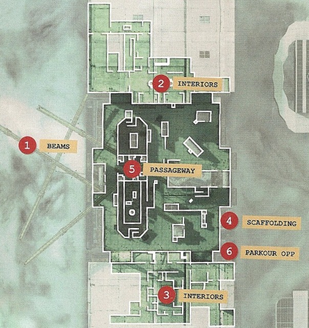  Map showing the points of interest in Highrise