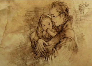 Cid and his infant son, Balthier