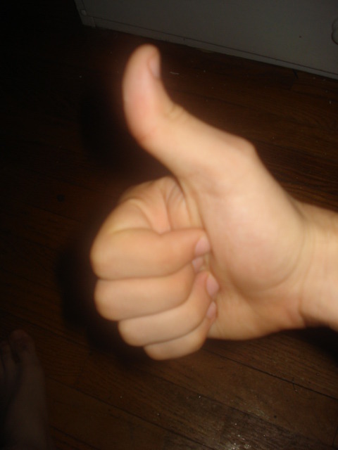 Thumbs up fo' college son!