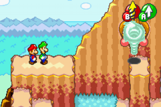 Mario & Luigi can use this twister to move across the gap.