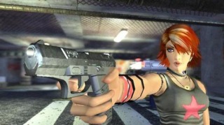 Joanna Dark, the game's main protagonist, as a freelance bounty hunter.