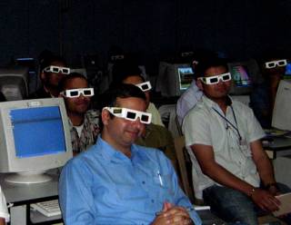   At least modern stereoscopy glasses don't make us look THIS stupid.