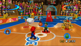 Lakitu as seen in Mario Sports Mix, ready to tip-off.