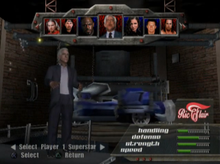 Ric Flair in Crush Hour's character select screen.