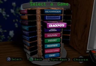 Selecting a game on PS2