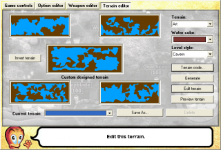 Worms 2's terrain editor