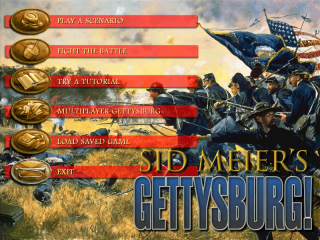 The Union version of Gettysburg!'s main menu