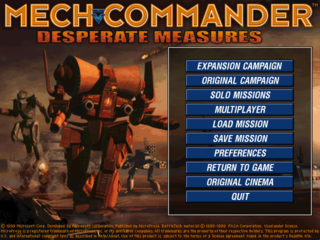 The MechCommander Gold Title Screen