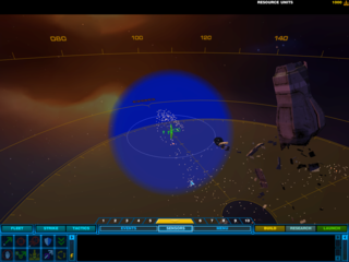 The Sensors Manager allows a larger view of the battlefield. At bottom, the taskbar can be seen.