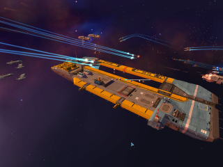 Combat encounters in Homeworld often include vessels of various sizes.