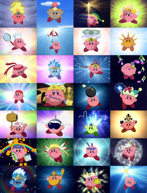 Kirby's inhale abilities.