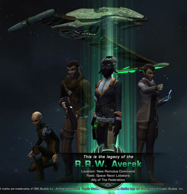 My aforementioned Romulan, with her crew