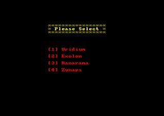Selecting a game (Amstrad CPC version)