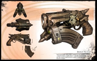best weapon addition, Gorgon Pistol, automatic pistol with, about, 5 shot bursts with a great amount of damage