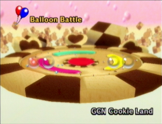 The battle arena as seen in Mario Kart Wii.