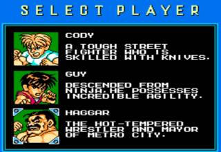 The character select screen.
